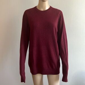 Le 31 Men's Red Pure Cashmere Crew Neck Sweater Size M